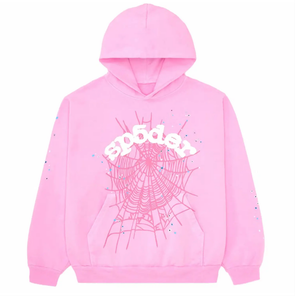 Sp5der OG Web Hoodie Pink