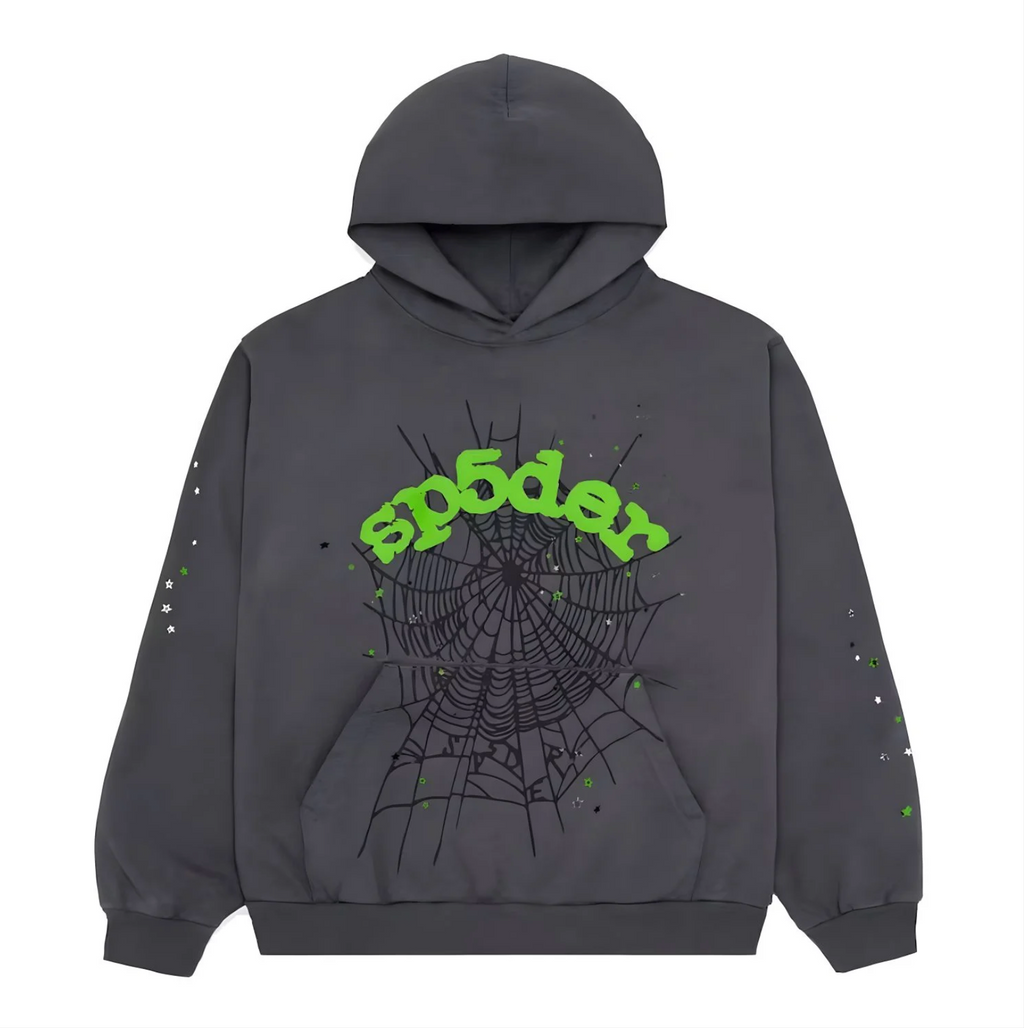 Sp5der Wait Web Hoodie Slate Grey