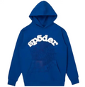 Sp5der Logo Hoodie Blue