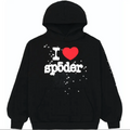 Sp5der I Heart SP5 Souvenir Hoodie Black