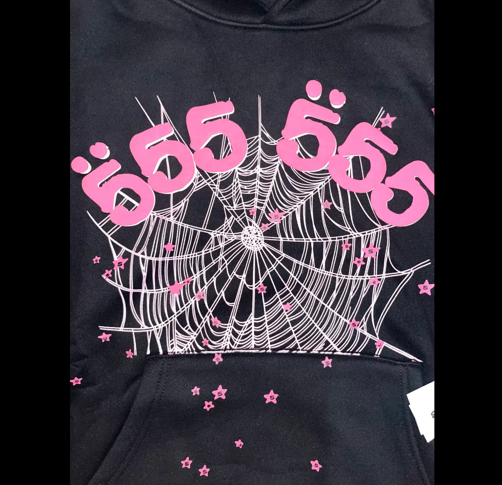 Sp5der Angel Number 666 Hoodie Black/Pink
