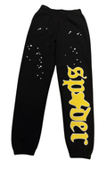 Sp5der Worldwide Black Yellow Sweatpants