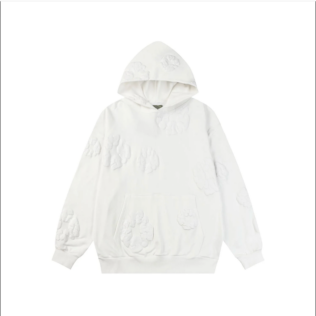 Denim Tears Cotton Wreath Embossed Hoodie White Minimal Core