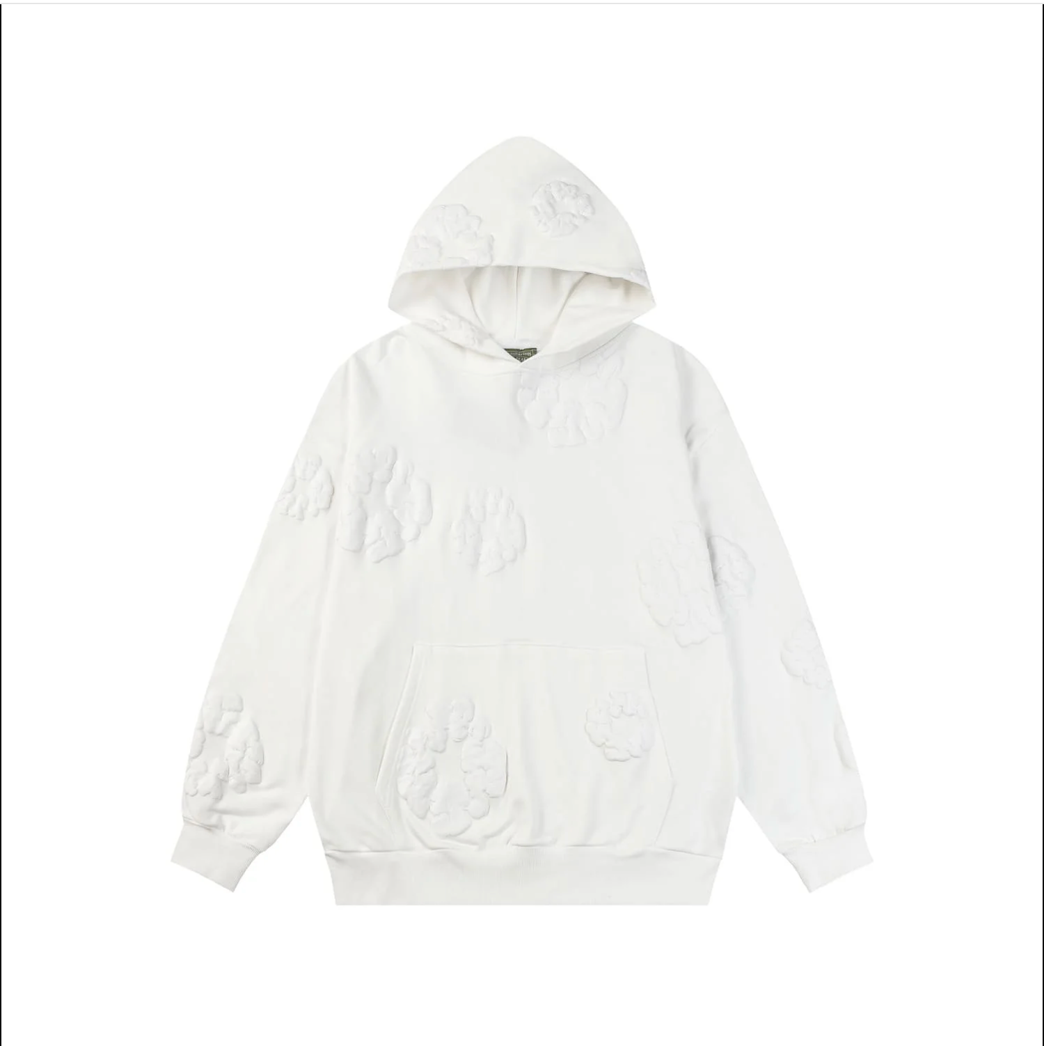 Denim Tears Cotton Wreath Embossed Hoodie White Minimal Core
