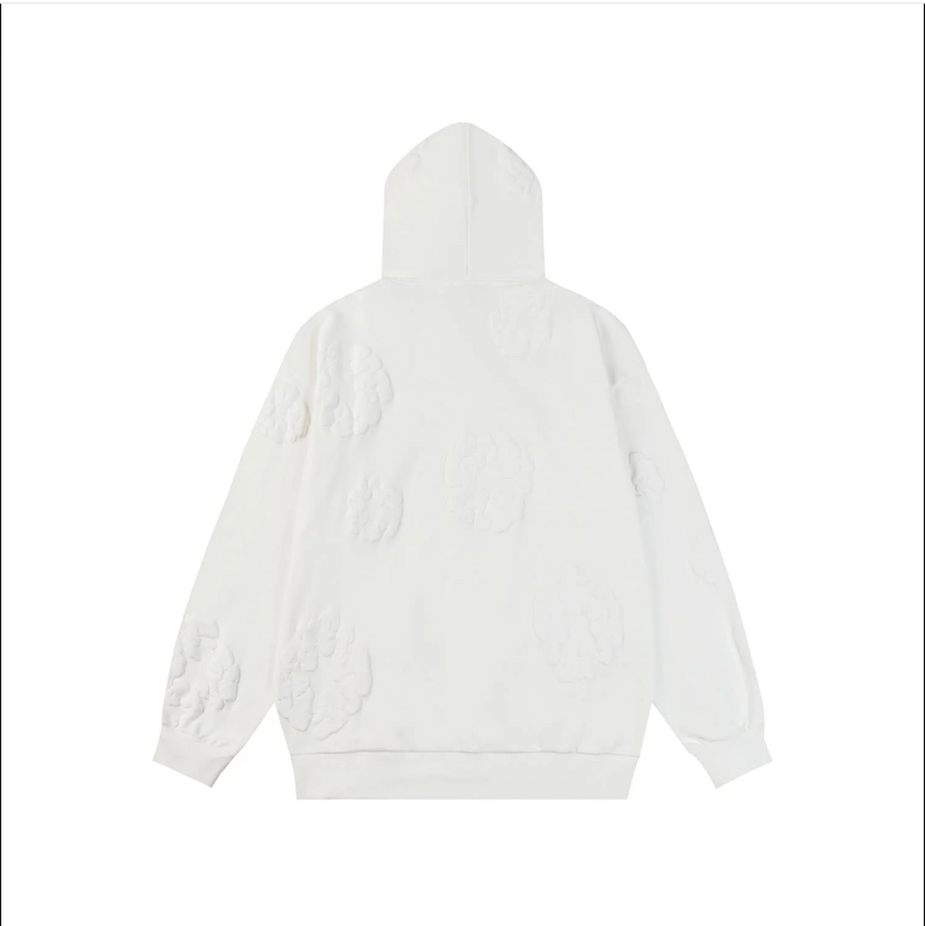 Denim Tears Cotton Wreath Embossed Hoodie White Minimal Core