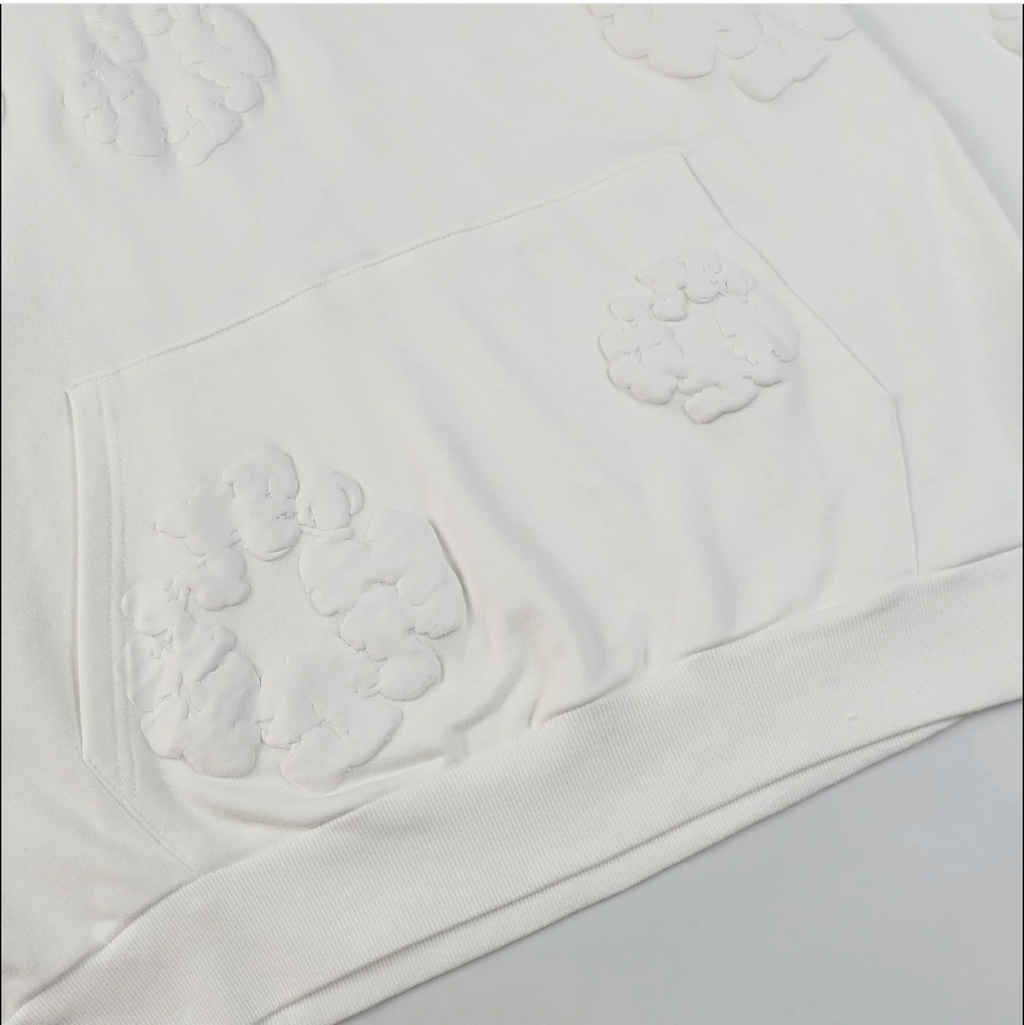 Denim Tears Cotton Wreath Embossed Hoodie White Minimal Core