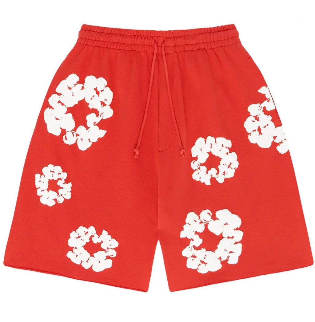 Denim Tears The Cotton Wreath Shorts Red